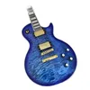 새로운 블루 일렉트릭 기타 바디 퀼트 메이플 탑 골드 하드웨어