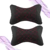 Car Seat Covers Neck Pillow Auto Headrest Support Cushion Shape Comfortable Breathable For Home Travel Airplane 1 Pair Red