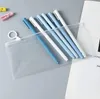 Transparent Pencil Case PVC Waterproof Pencil Bag Portable Office Travel Bag Stationery