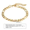 Figaro Chain Bracelets for Men Stainless Steel Link Chain Simple Gold Color Hip Hop Punk Style Women Jewelry Gift