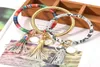 Sell Keychain Bag for Women Men Leopard Snake Wallet PU Leather Tassel Card Bag Fashion Bracelet Keychain Jewelry185D6523943