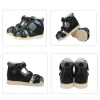 Outdoor Ortoluckland Children Chłopcy Sandały Ortopedyczne czarne buty do chodzenia dla dzieci małe dziecko Regulowane urocze obuwia z zamkniętym palcem