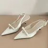 Calzature 789 donne pompa eleganti slingback tacco femmina punta punta di punta a farfalla da donna con tacchi alti tacchi 240223 57630 12793