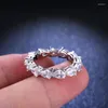 Bagues de cluster 5 poire D couleur Moissanite S925 bague en argent femmes fiançailles bandes de mariage bijoux fins