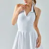 Al188 alinhar limões yoga nwt al tênis saia de secagem rápida vestido esportivo com almofada no peito roupas de uma peça de fitness vestido de verão