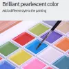 Borstar Pearlescent Watercolor Solid Pigment Set Nail Cute Fresh Arons 28 Färger Konstförsörjning Barnritverktyg för studenter
