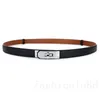 Ceinture de créateur classique femmes cinto ceinture mince couleur unie plaqué or boucle ceinture homme affaires rétro métal cuir hommes ceintures réglables YD013 C4