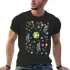 Herenpolo's Bloemen Planten En Vetplanten Polyhedrale Dobbelstenen Set T-shirt Esthetische Kleding Zwart Oversized T-shirts Voor Mannen