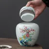 Storage Bottles Flower And Bird Ceramic Tea Box Color Sealed Tank Home Multi-functional Candy Nuts Coffee Beans Grain Container