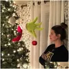 Decorações de Natal ano peludo braço verde ornamento titular para a árvore festa em casa venda 211012 gota entrega dhsgx