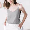 Débardeurs pour femmes Femmes Sexy Soie Crop Tops Halter Col V Satin Débardeur Cami Top Sling Femme Été Sangle Camisole Gilets Sans Manches