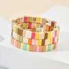 Charme Pulseiras 2024 Amigos Esmalte Telha Pulseira Mulheres Armband Bangles Pulseras Mujer Jóias Boho Verão Amizade Presente