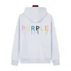 Mens Hoodie Luxury Brand Purple Man Autumn/Winter American Fashion Brand Purple Brand Colorful Letter Printed Mens and Womens Casual Hooded Hoodie Batch E5GV