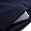 Erkek Sweaters 2024 Sonbahar kalınlaşmış gündelik örgü hırka standı yakalı zip iş moda yün ceket erkek marka giysileri