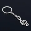 New key chain key ring silver plated musical note keychain for car metal music symbol chains191z