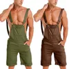 Mäns shorts stilfull sommar avslappnad romper suspender byxor mitt midjande män overaller lastplagg