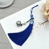 Charms Retro Chinoiserie Bells Tassels Pendants Painted Clouds Beaded Chain Hanging Ornaments For DIY Key Phone Crafts Decorate