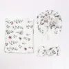 sets 3pcs New Born Baby Receive Blanket Muslin Swaddle Wrap with Bow Headband Newborn Diaper Baby Stuff Infant Bedding Blanket Bebe