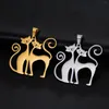 Pendentif Colliers EUEAVAN 5pcs mignon couple chat en acier inoxydable pour collier belle chaton animal charmes bijoux faisant des fournitures en gros