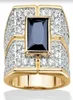 Anéis de casamento vintage único de alta qualidade safira beryl com zircônia cúbica anel de ouro para mulher homens jóias finas presente coquetel 1395091