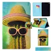 Tablet PC Cases Sacs Tablets Case pour Amazon Kindle Fire Hd8 80 pouces ER Mode Peinture Cuir Portefeuille Carte Dormance Fonction Drop de Otbha