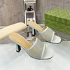 Sandales d'été en maille pour femmes, chaussures simples et à la mode, talons hauts, confortables, styliste de vacances, strass scintillants