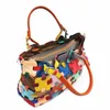 Модные женские сумки, соединяющие лоскутные квадратные сумки, сумки через плечо, красочные женские сумки 030124a