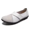 Casual Shoes Woman's Flats Loafers Soft Genuine Leather Big Size 35-44 Mocassin Boat For Women Hook Loop De Mujer