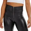 Strój PU skórzane legginsy Fiess kobiety cienkie spodnie jogi wysoko talii seksowne krągłe elastyczne legginsy damskie modne spodnie 2021