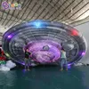 vendita all'ingrosso modelli di veicoli spaziali di illuminazione gonfiabile esplodere palloncini UFO decorazione di tema dello spazio di inflazione per eventi di feste all'aperto con aeratore 6M per giocattoli sportivi