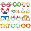 Nouveau Nouveau 12 pièces Hawaii Aloha thème été fruits papier lunettes accessoires Photo hawaïen Luau Tropical plage piscine fête d'anniversaire décor enfants cadeau