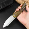 A2351 High End Flipper Folding Knife 14C28N Stone Wash Blade PEI with Steel Sheet Handle Ball Bearing Fast Open Flipper Folder Knives Outdoor EDC Tools