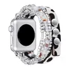 Designer smycken armband läderband för Apple Watch 41mm 45mm 44mm 42mm 40mm 38mm band Kvinnor Justerbart agat armband iwatch 7 6 5 4 3 se Series Watchband Access