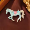 Creative and Cute Chinese Zodiac Imitation Enamel Horse to Success Animal Cartoon Unicorn Brooch Accessories