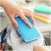 Sponges Scouring Pads Powerf Decontamination Sponge Wipe Double-Sided Cleaning Kitchen Dishwashing Artifact Drop Delivery Home Gar Dhgvu