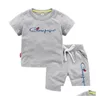 Clothing Sets New Fashion Children Baby Summer Clothes Sets Boys T-Shirt Tops Dstring Shorts Casual Sportwear Outfits Drop Delivery Ba Otfw4