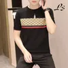 T-shirty męskie 2023 NOWOŚĆ Spring Autumn and Winter New Mens T-shirt Knitte Slim Fit Okoła szyja Wszechstronna koszulka z krótkim rękawem Sweter Half Sl J240228