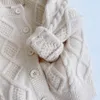 Miniainis crianças cardigan suéteres inverno bebê meninos meninas manga cheia sólida malha algodão camisola da criança crianças outwear casaco 240223