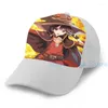 Ballkappen Mode Megumin Explosion Basketballkappe Männer Frauen Grafikdruck Schwarz Unisex Erwachsene Hut