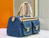 Denim Vintage Sacs à bandoulière Femmes Fourre-tout Sacs à main en toile Vieille fleur Sac sous les bras Sac à main imprimé Sac à dos Or Matériel Pochette M44472