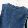 Весенне-осенняя женская короткая джинсовая жилетка, однобортная корейская тонкая повседневная джинсовая куртка, женский жилет, топы, Chaleco Mujer 240228