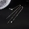 Orecchini pendenti in argento sterling 925 con nappa lunga per donna, temperamento, linea dell'orecchio, accessori per gioielli, regali per feste