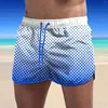 Mäns shorts Mens Swimming Trunks Trendy Polka Dot Print Board Drawstring Elastic Midje baddräkt Hawaiian Beachwear