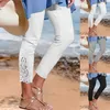 Damenhosen Capris Kurz geschnittene Hosen Leggings für Frauen Lange Hosen Spitze Hohe Taille Schlank Dehnbar Vielseitig Frühling Herbst Leggings Mujeres