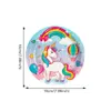 Nowy nowy Rainbow Djechybe Zestaw stolika dziewczyna Unicorn Temat Dekoracja przyjęcia urodzinowego Favors Paper Papies Puba