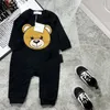 Bebês macacão bonito urso bordado macacões meninos e meninas manga longa algodão macacão criança conjunto de marca 66-100cm