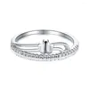 Кольца кластера Karachis Корейская версия Кольцо из стерлингового серебра S925 с бриллиантом для женщин с простой и модной индивидуальностью