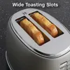 Máquinas de fazer pão Torradeira West Bend 2 fatias de aço inoxidável com estilo retrô com 4 funções e 6 configurações de tonalidade 850 Watts cinza