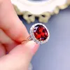 Cluster Rings Garnet Ring Natural Real Red Oval 8 10mm 2.8ct Gemstone 925 Sterling Silver Fine Jewelry J22633