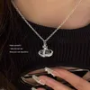 Viviennes Westwoods Saturn Transparent Necklace Sier Collarbone Sparkling Diamond Planet